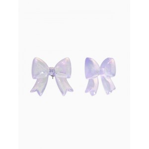 Серьги пластик «Бантик», перламутровый, фиолетовые