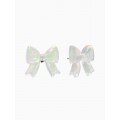 Серьги пластик «Бантик», перламутровый, белые, радужные