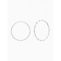 Серьги-кольца «Жемчуг», d=10 см, №6, белые, цвет серебристый