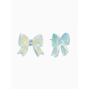Серьги пластик «Бантик», перламутровый, голубые