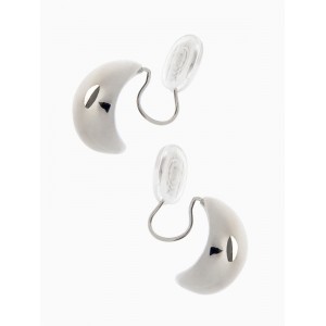 Клипсы для ушей QF «Тренд» крупная капля, цвет серебро