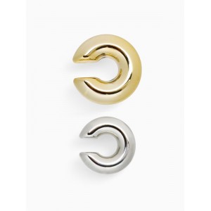 Серьги «Каффы» набор 2 шт., бублики, цвет серебро с золотом