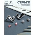 Серьги, набор 3 пары «Буквы», любовь, розовый, цвет серебристый
