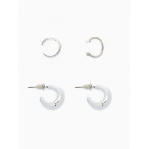 Набор серьги и каффы 4 шт. «Бублик», цвет серебро Набор серьги и каффы 4 шт. «Бублик», цвет серебро