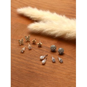 Набор серёжек пусет «Ассорти», 6 пар, форма МИКС, МИКС Набор серёжек пусет «Ассорти», 6 пар, форма МИКС, МИКС