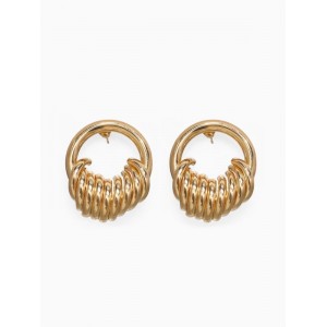 Серьги металл «Кольца» тренд, цвет золото