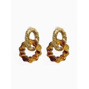 Серьги ассорти «Леопард» крученые, цветной, цвет серебристый