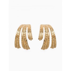 Серьги металл «Трио» объёмные, цвет золото Серьги металл «Трио» объёмные, цвет золото