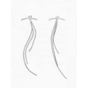 Серьги висячие «Дуга» водопад, цвет серебро, 11 см
