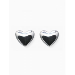 Серьги пластик «Сердце», цвет серебро