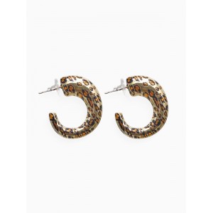 Серьги пластик «Леопард», цвет золото