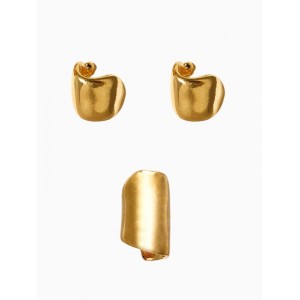 Набор серьги и каффа 3 шт. «Минимализм» тренд, цвет золото Набор серьги и каффа 3 шт. «Минимализм» тренд, цвет золото