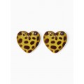 Серьги акрил «Леопард» сердце макси, цветной, цвет серебристый