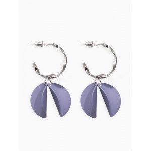 Серьги «Лепесточки на кольце», серые, цвет серебристый