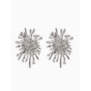 Серьги «Феерверк», белые, цвет серебристый