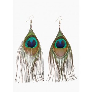 Серьги «Павлин», 5×12 см