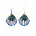 Серьги «Павлин», 5×8 см, синие