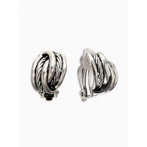 Клипсы "Винтаж" узел, цвет чернёное серебро Клипсы "Винтаж" узел, цвет чернёное серебро