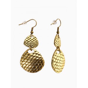 Серьги метал "Аутентичность" диски, чешуя, цвет чернёное золото Серьги метал "Аутентичность" диски, чешуя, цвет чернёное золото