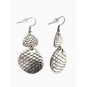 Серьги метал "Аутентичность" диски, чешуя, цвет чернёное серебро