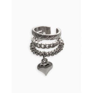 Кафф «Стиль. Сердце», стеганое, белые, цвет серебристый Кафф «Стиль. Сердце», стеганое, белые, цвет серебристый