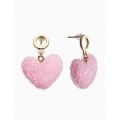 Серьги «Сердце сахарное», розовые, цвет золотистый