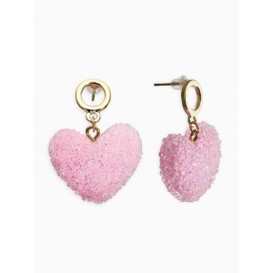 Серьги «Сердце сахарное», розовые, цвет золотистый