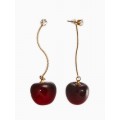 Серьги «Черешня», бордовые, цвет золотистый