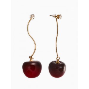 Серьги «Черешня», бордовые, цвет золотистый
