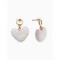 Серьги «Сердце сахарное», белые, цвет золотистый