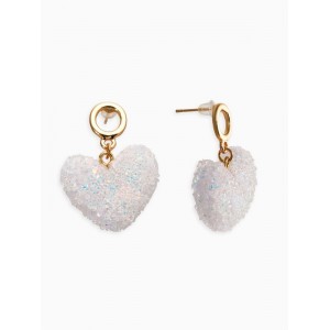 Серьги «Сердце сахарное», белые, цвет золотистый