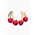 Серьги «Вишня», красные, цвет золотистый