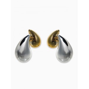 Серьги двойные «Капли Бо», цвет золото, серебро