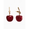 Серьги «Вишня узелком», бордовые, цвет золотистый