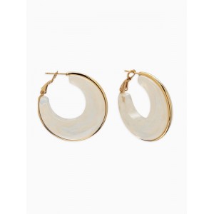 Серьги-кольца акрил «Тренд», цвет молочный, цвет золотистый