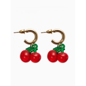 Серьги кольца «Вишенки», цветные, цвет золотистый Серьги кольца «Вишенки», цветные, цвет золотистый