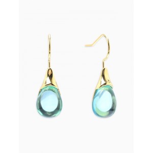 Серьги висячие «Капля», голубые, цвет золотистый Серьги висячие «Капля», голубые, цвет золотистый