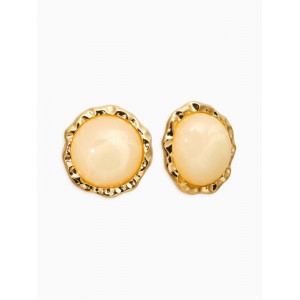 Серьги акрил «Стиль», круг в рамке, бежевые, цвет золотистый Серьги акрил «Стиль», круг в рамке, бежевые, цвет золотистый
