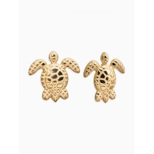 Серьги «Морской мир», черепаха, белые, цвет золотистый