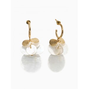 Серьги «Морской мир» чешуя, белые, цвет золотистый