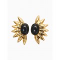 Серьги «полу солнце», чёрные, цвет золотистый