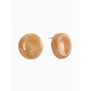 Серьги пластик «Леденец», d=2 см, с разводами белыми, коричневые