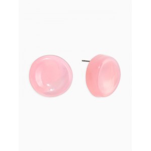 Серьги пластик «Леденец», d=2 см, с разводами белыми, розовые