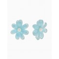 Серьги пластик «Цветочек летний» с блёсткой, голубые