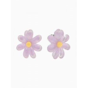 Серьги пластик «Цветочек летний» с блёсткой, фиолетовые Серьги пластик «Цветочек летний» с блёсткой, фиолетовые