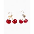 Серьги «Вишенка», бордовые, цвет золотистый