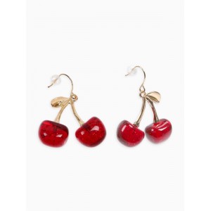 Серьги «Вишенка», бордовые, цвет золотистый