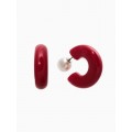 Серьги акрил «Полукольцо с бусиной №10», бордовые