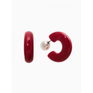 Серьги акрил «Полукольцо с бусиной №10», бордовые Серьги акрил «Полукольцо с бусиной №10», бордовые