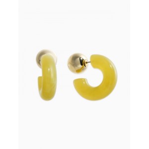 Серьги акрил «Полукольцо с бусиной №14», зелёные, болотные, цвет золотистый Серьги акрил «Полукольцо с бусиной №14», зелёные, болотные, цвет золотистый